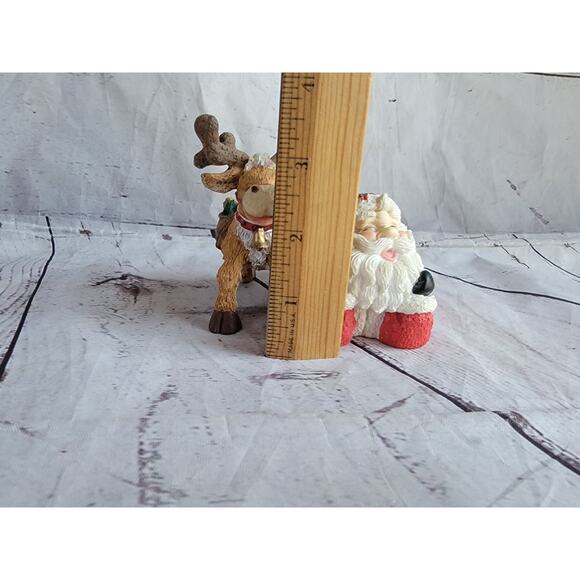2 Winkles Wonderland 1996 Gift Innovations Santa Set Candle Holders Reindeer - Picture 10 of 12
